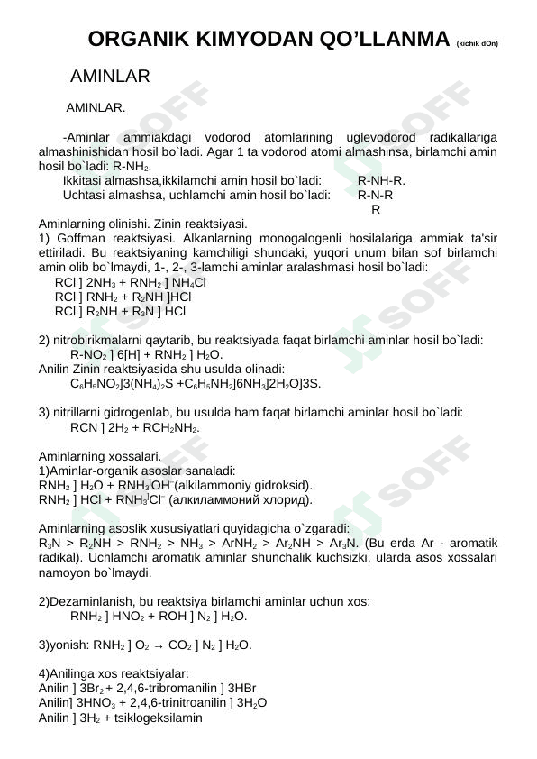Organik kimyodan qoʻllanma 1