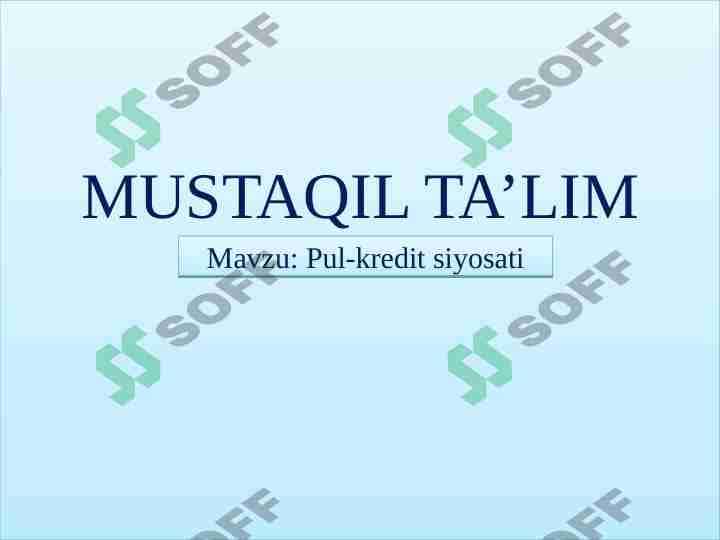 Pul kredit 1