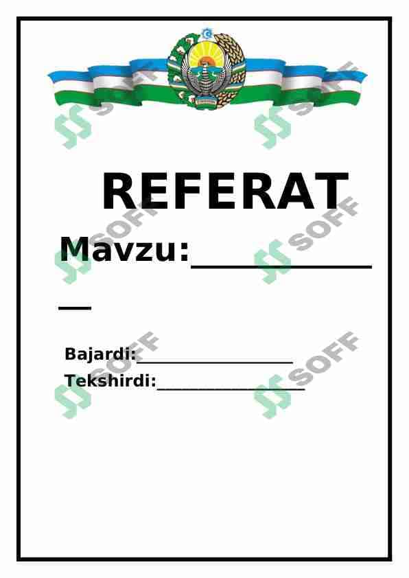 Oddiy referat yuzi. 1