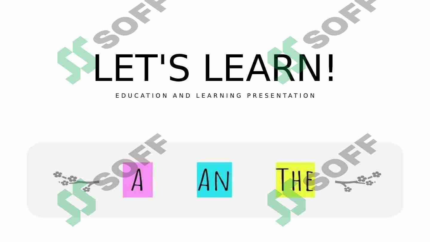 DEFINITE AND INDEFINITE ARTICLES 1
