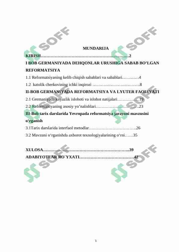 Tarixni o’qitishda reformatsiya mavzusini orgatish 1