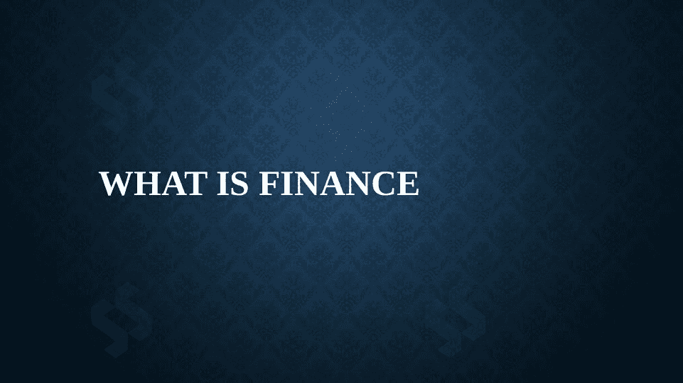 What is Finance 1