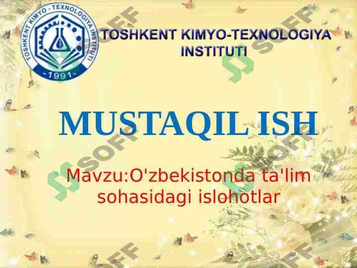 O'zbekistonda ta'lim sohasidagi islohotlar 1
