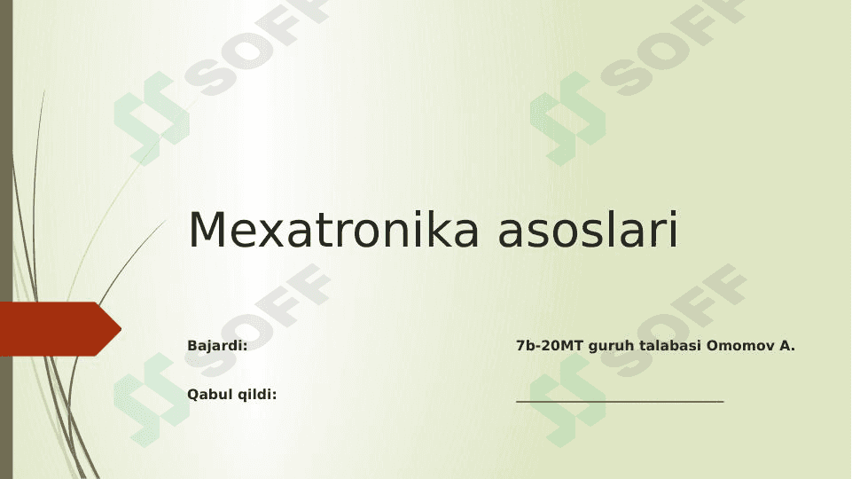 Mexatronika asoslari (MI) 1