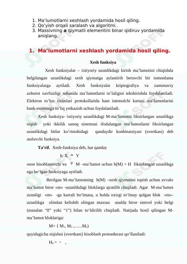 Maʼlumotlarni xeshlash 1