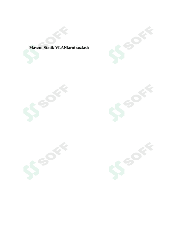Statik VLANlarni sozlash 1