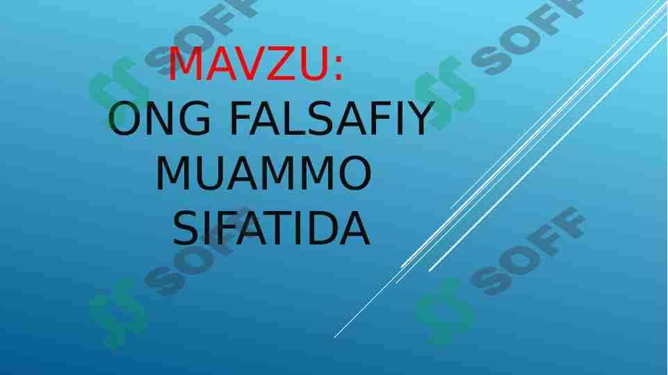 Ong falsafiy mummo sifatida 1