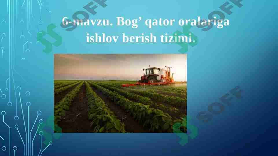 Bog’ qator oralariga ishlov berish tizimi. 1