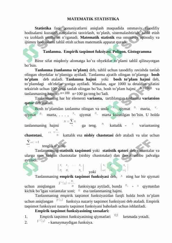 MATEMATIK STATISTIKA 1