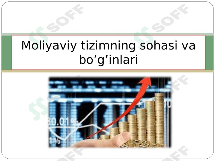 Moliya tizimining sohasi va bo'g'inlari 1