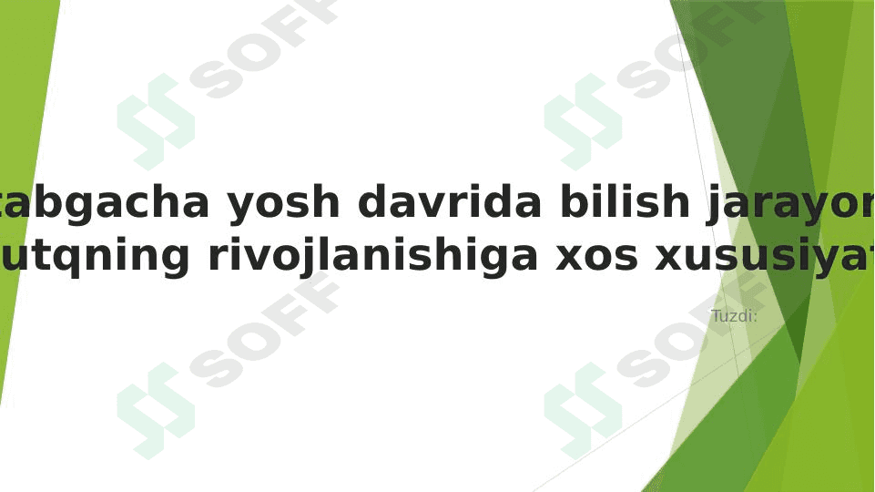Maktabgacha yosh davrida bilish jarayonlari va nutqning rivojlanishiga xos xususiyatlar 1