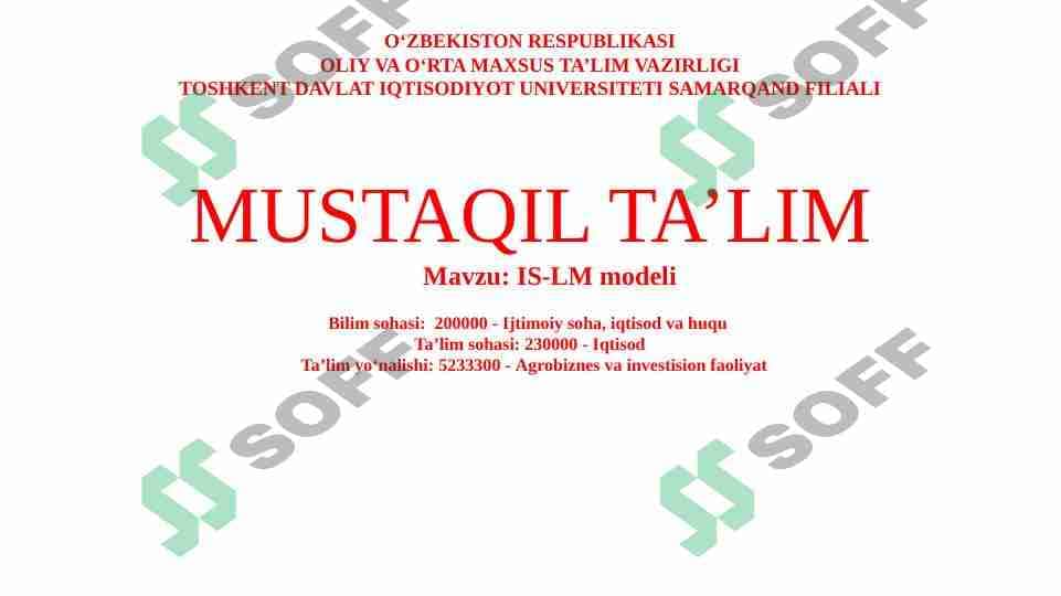 IS-LM modeli 1