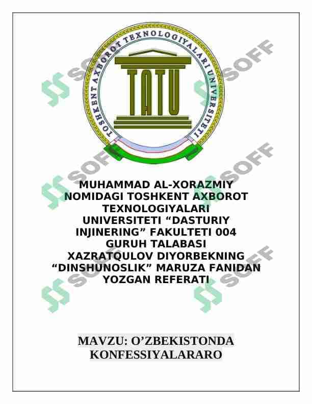 O'zbekistonda Konfessiyalararo bag'rikenglikning tarixiy ildizlari 1