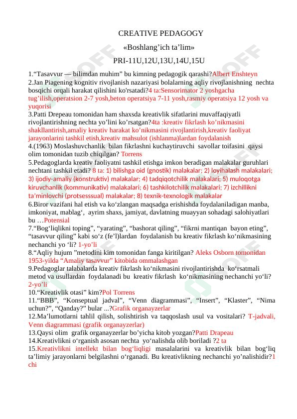 Crative PEDAGOGY 1
