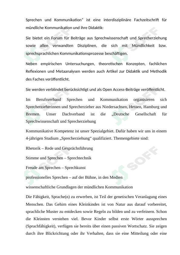 Sprechen und Kommunikation 1