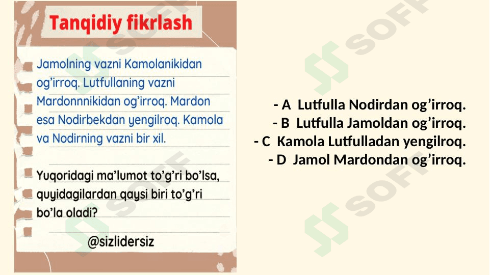 Tanqidiy fikrlash 1
