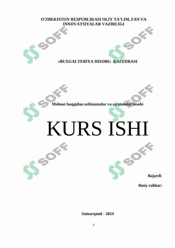 Mehnat haqqidan ushlanmalar va ajratmalar hisobi 1