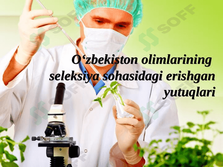 O‘zbekiston olimlarining seleksiya sohasidagi erishgan yutuqlari 1