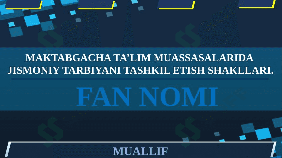 Maktabgacha ta’lim muassasalarida  jismoniy tarbiyani tashkil etish shakllari. 1