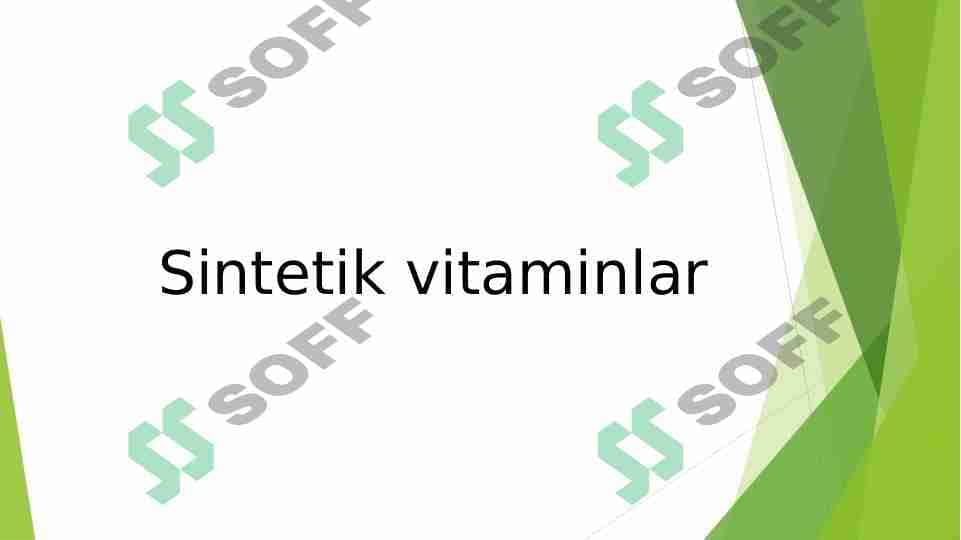 Sintetik vitaminlar 1