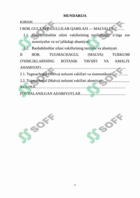 TUGMACHAGUL (MALVA) TURKUMI 1