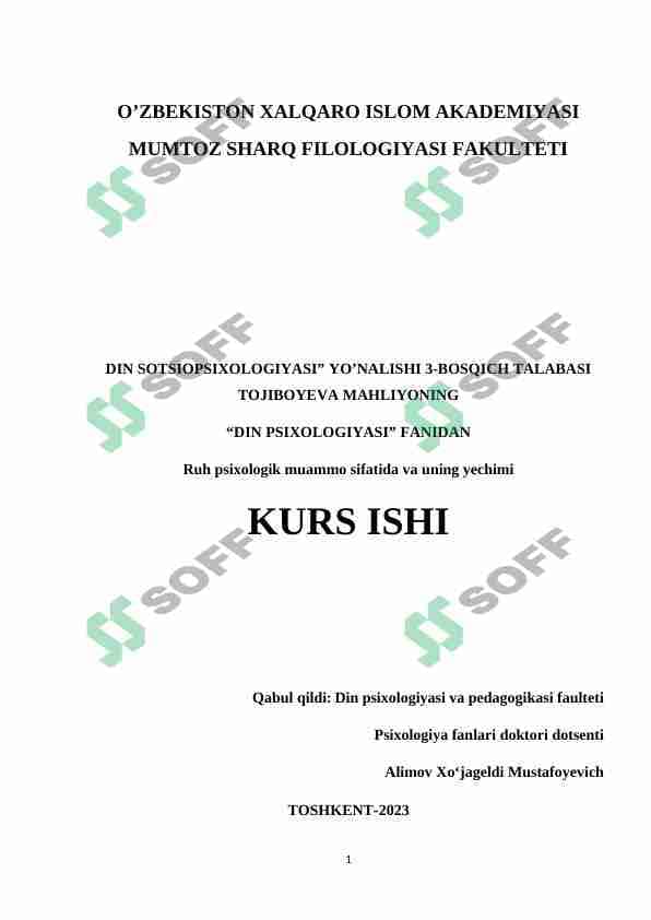 RUH PSIXOLOGIK MUAMMO SIFATIDA VA UNING YECHIMI 1