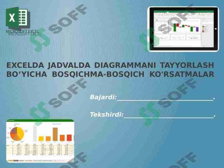 Excelda jadvalda diagrammani tayyorlash bo‘yicha bosqichma-bosqich ko'rsatmalar 1