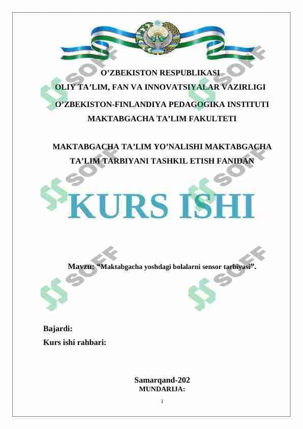Maktabgacha yoshdagi bolalarni sensor tarbiyasi 1