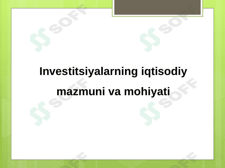 Investitsiya haqida prezentatsiya 1