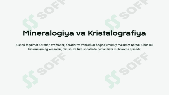 Nitratlar xromat borat Volfromatlar 1