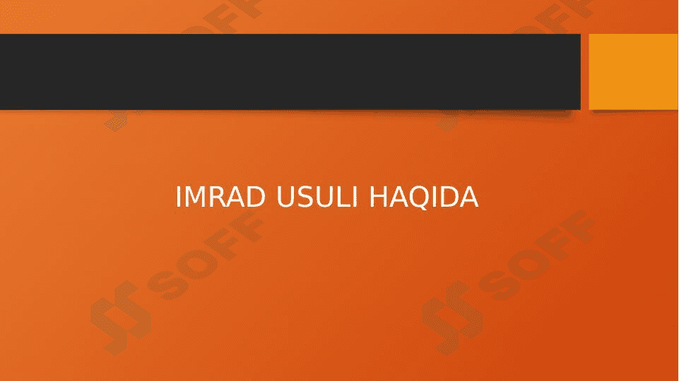 Imrad usuli haqida 1