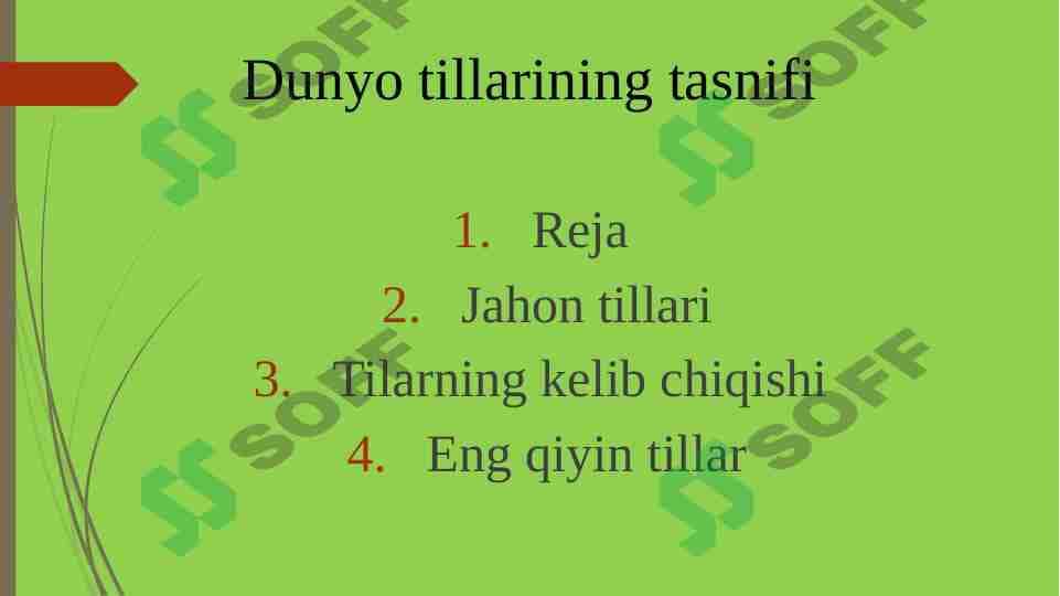 Dunyo tillarining tasnifi 1