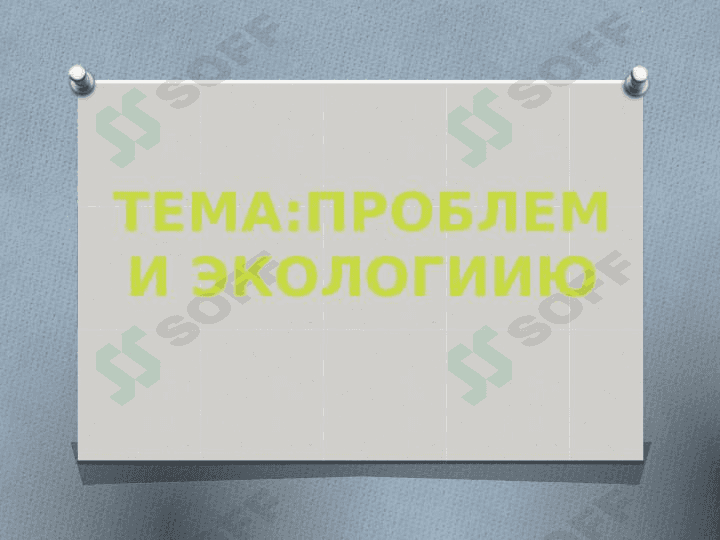 ПРОБЛЕМИ ЭКОЛОГИИЮ 1