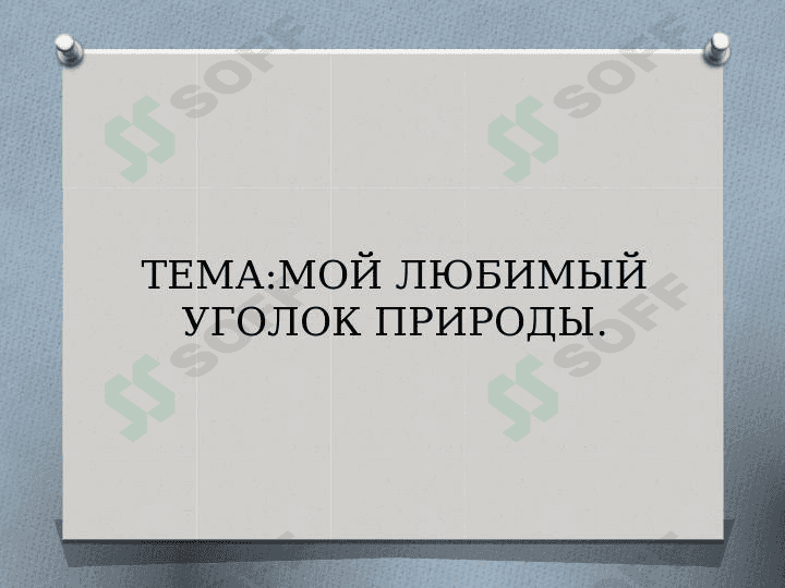 МОЙ ЛЮБИМЫЙ УГОЛОК ПРИРОДЫ