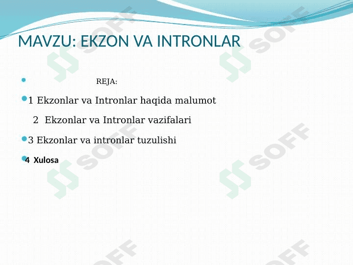 Ekzon va intronlar 1