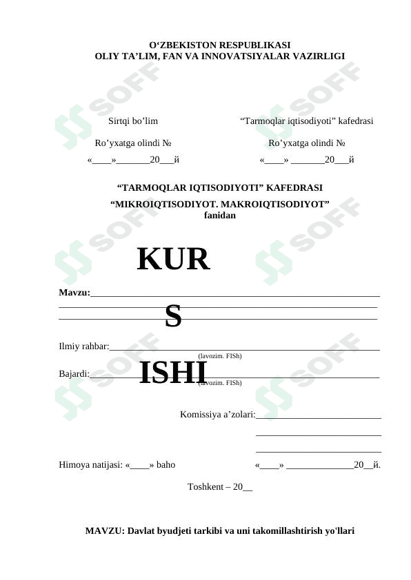 Davlat byudjeti tarkibi va uni takomillashtirish yo'llari 1