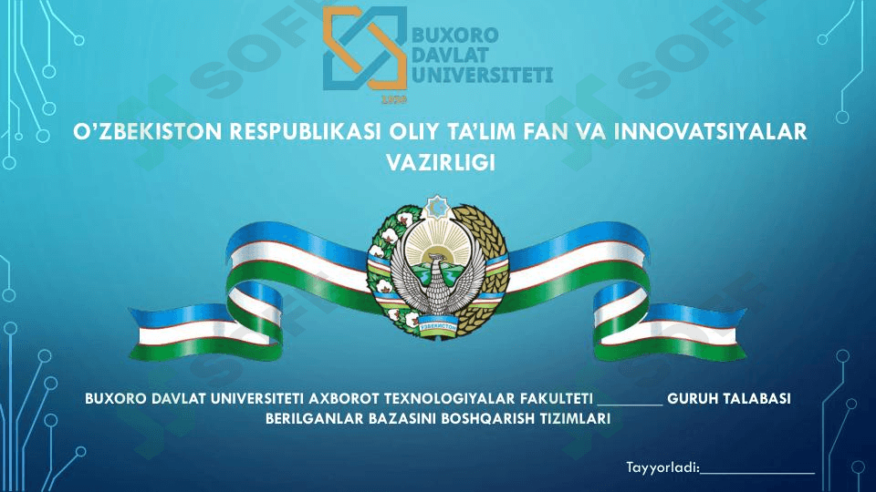 MS Access da ma’lumotlar omborini tashkil etish 1