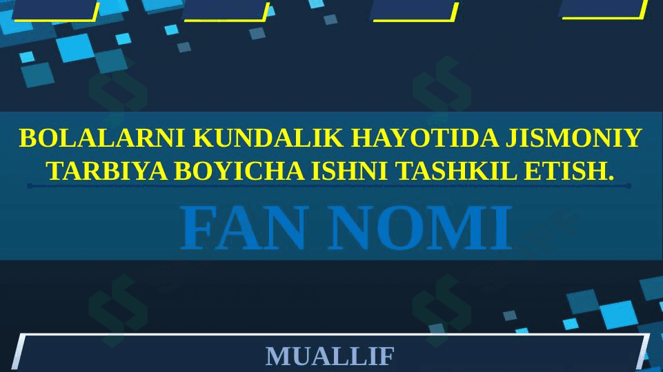 Bolalarni kundalik hayotida jismoniy tarbiya boyicha ishni tashkil etish 1