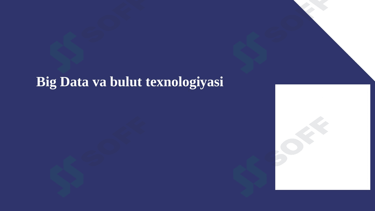 Big Data va bulut texnologiyasi 1
