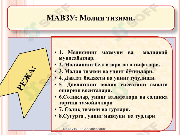 Молия тизими 1