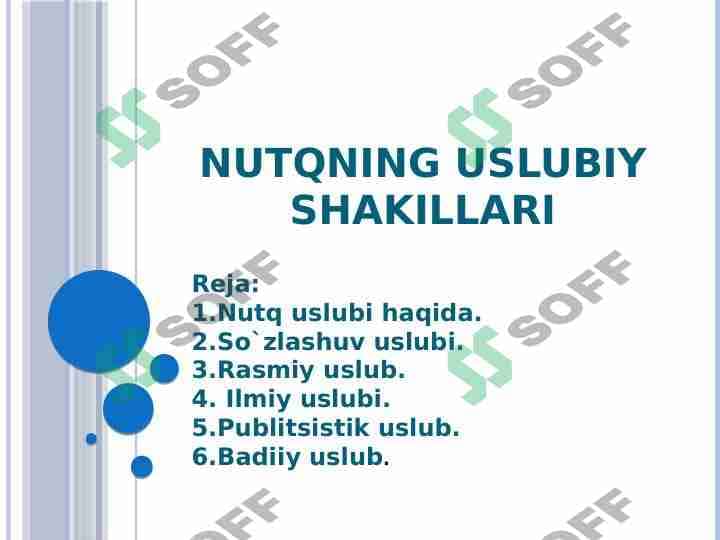 Nutqning uslubiy shakillari 1
