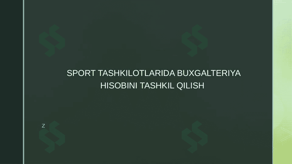 SPORT TASHKILOTLARIDA BUXGALTERIYA HISOBINI TASHKIL QILISH 1