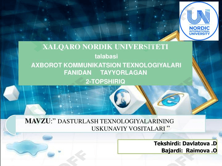 dasturlash texnologiyalari 1