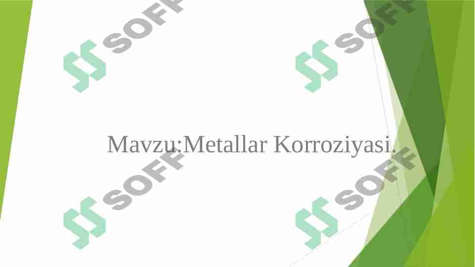 METALLAR KORROZIYASI 1