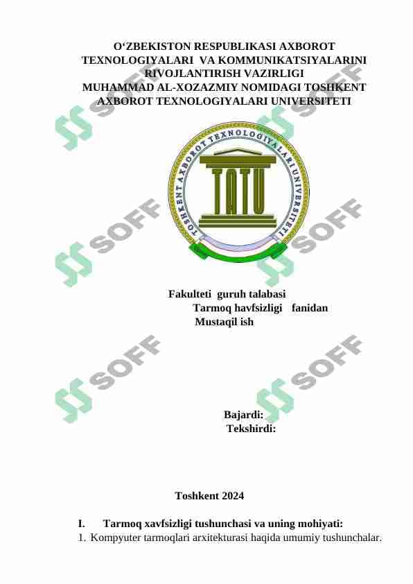 tarmoq xavfsizligini ta'minlash bo'yicha choralar 1