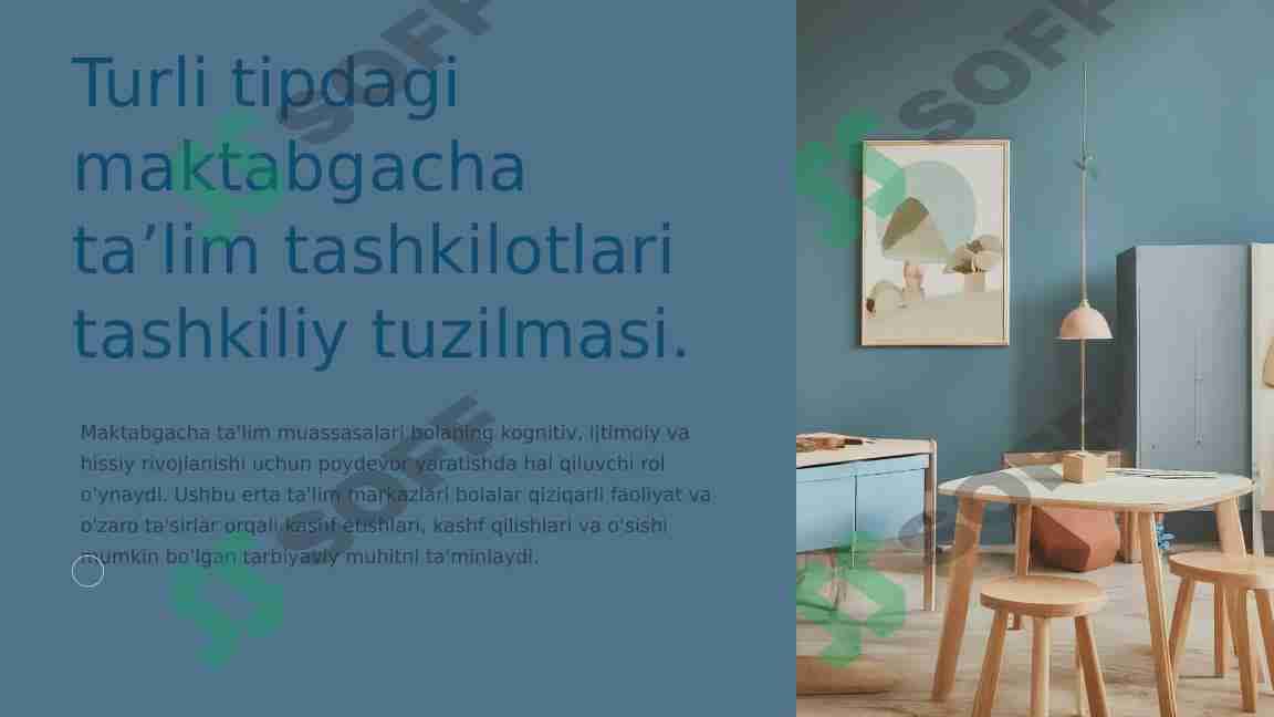 Turli tipdagi  maktabgacha ta’lim tashkilotlari tashkiliy tuzilmasi. 1