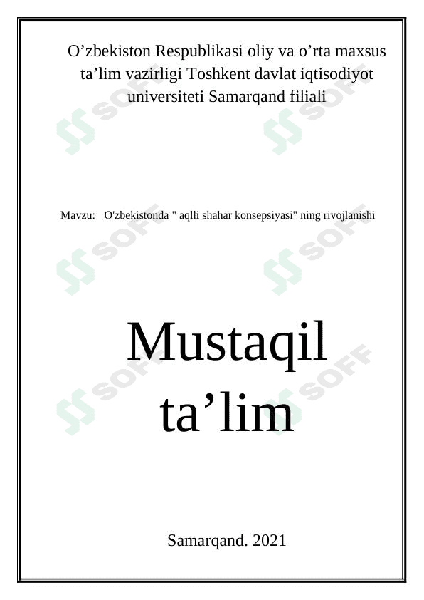 Oʻzbekistonda aqilli shahar konsepsiyasi 1