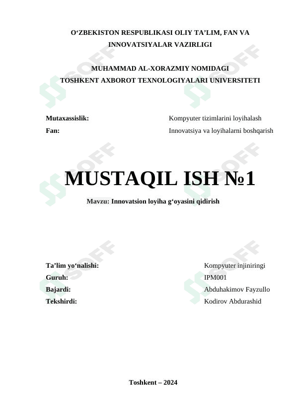 Innovatsion loyiha g‘oyasini qidirish 1