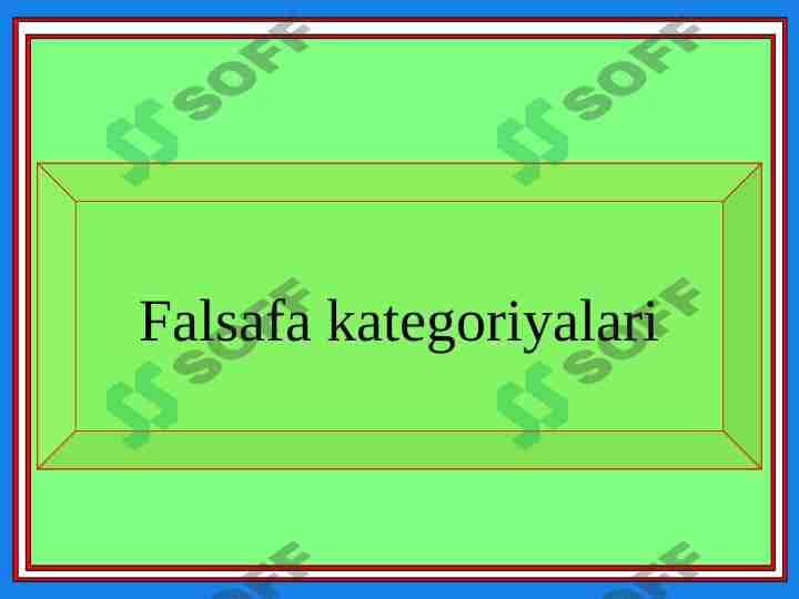 Falsafa kategoriyalari 1