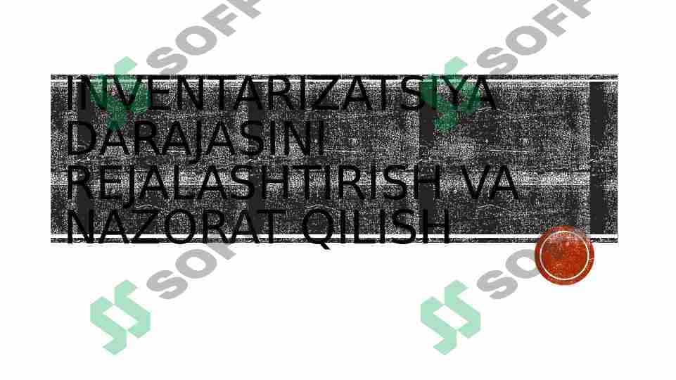 INVENTARIZATSIYA DARAJASINI REJALASHTIRISH 1